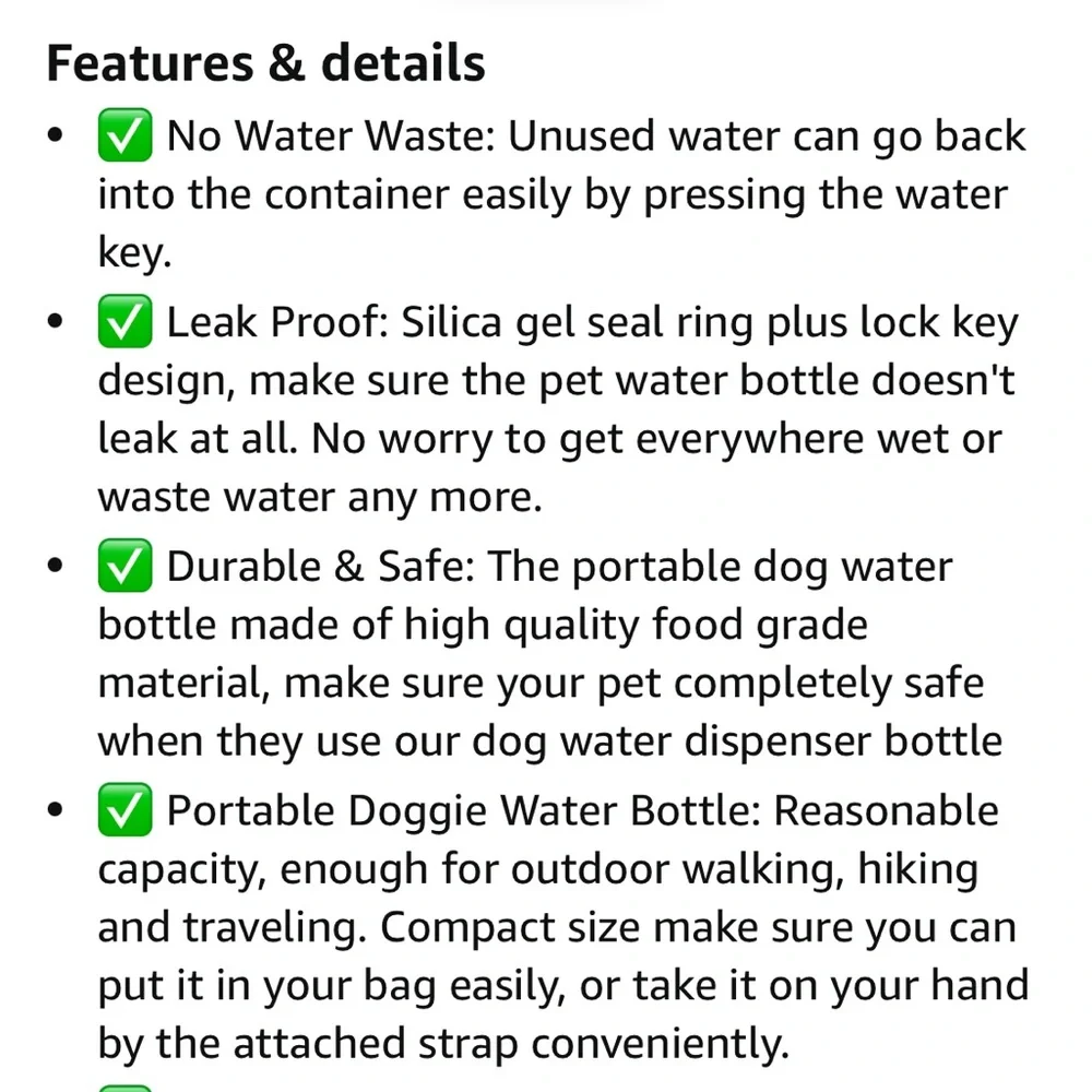 Dog water bottle (small)